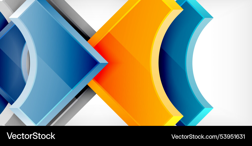 Square arrow shapes with round elements Vector Image
