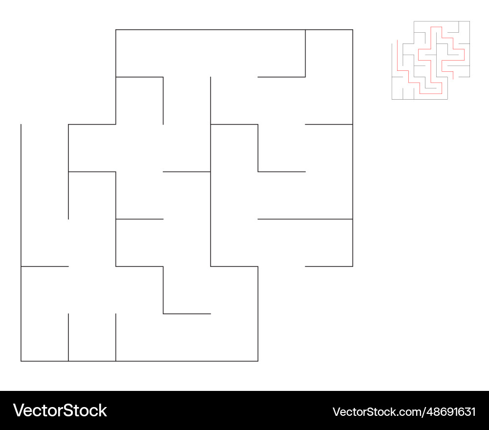 Square maze logic game with labyrinths Vector Image