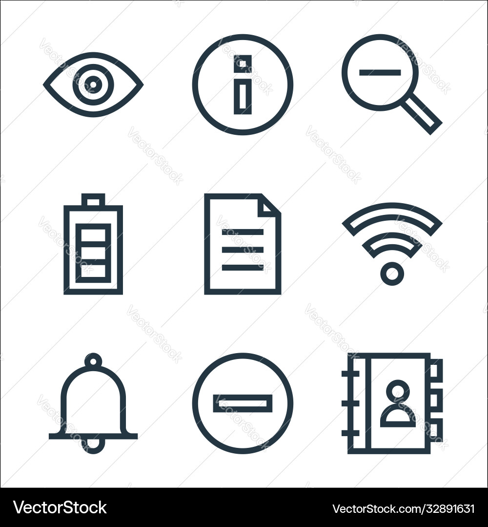Web essentials line icons linear set quality Web essentials line icons linear set quality Vector Image
