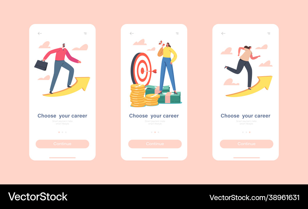 Wählen Sie Karriere mobile App-Seite auf dem Bildschirm Wählen Sie Karriere mobile App-Seite auf dem Bildschirm vektorbild