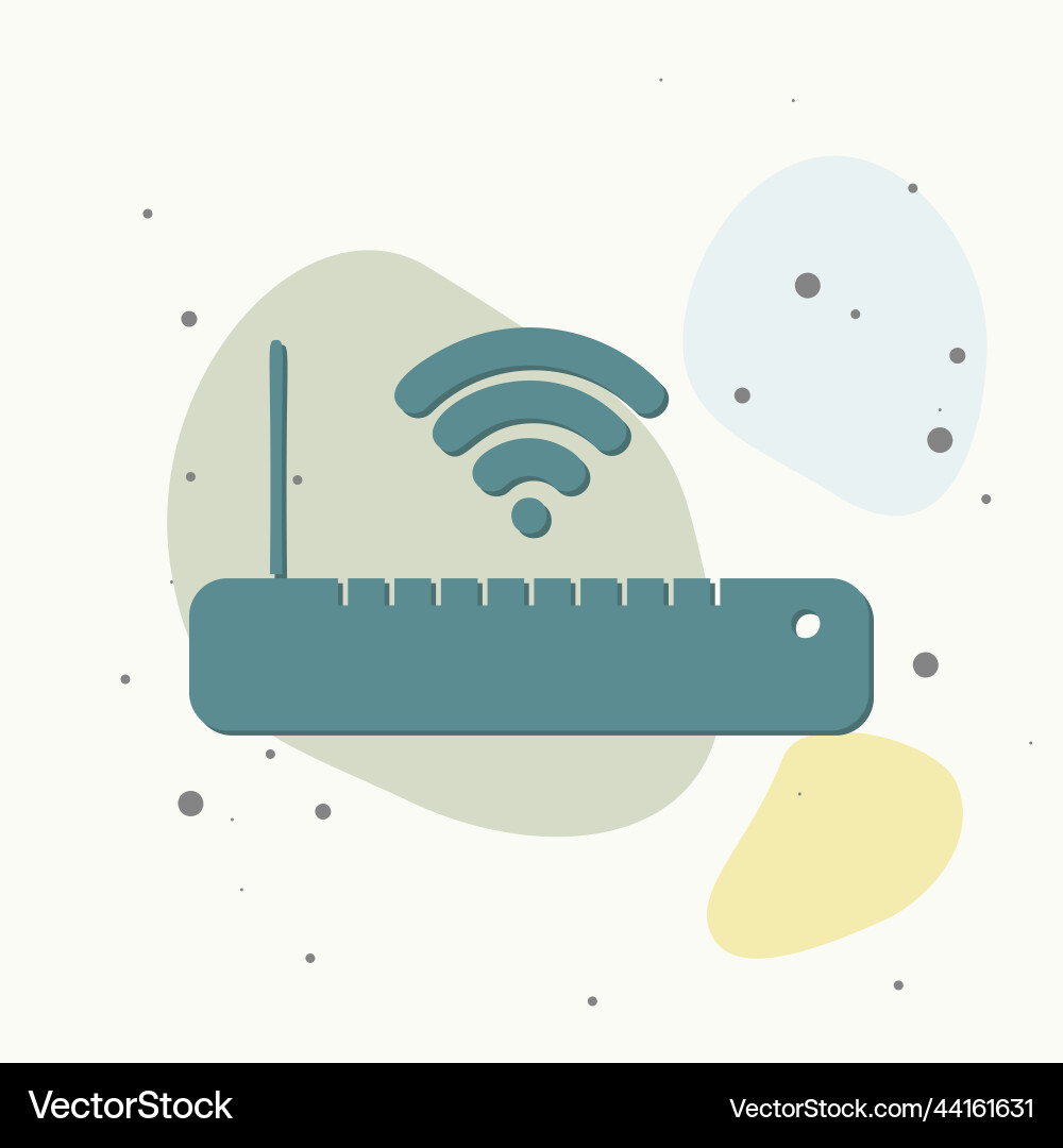 Wifi router icon on multicolored background Vector Image