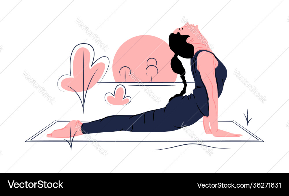Yoga in shadow sharp lines style vector image
