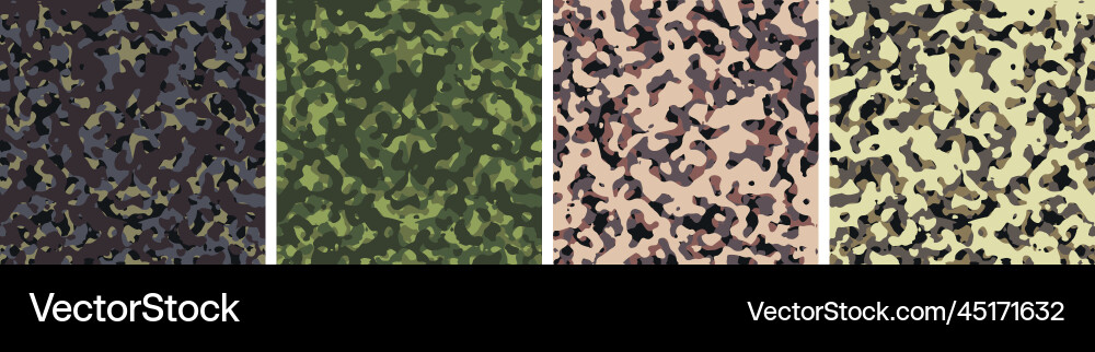 4 camouflage background set pattern design 4 camouflage background set pattern design vector image