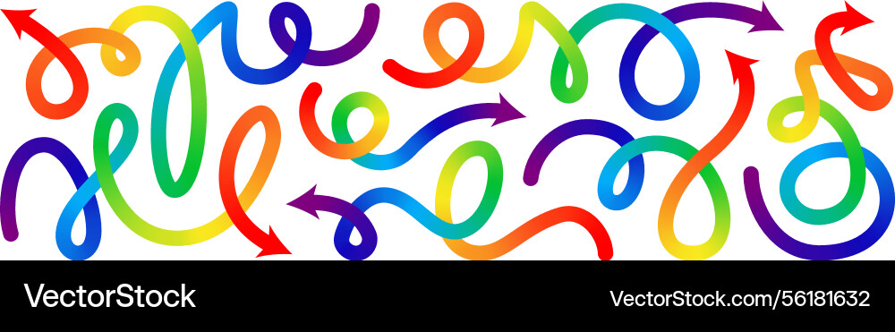 Abstract line shape color gradient arrows 3d vector image