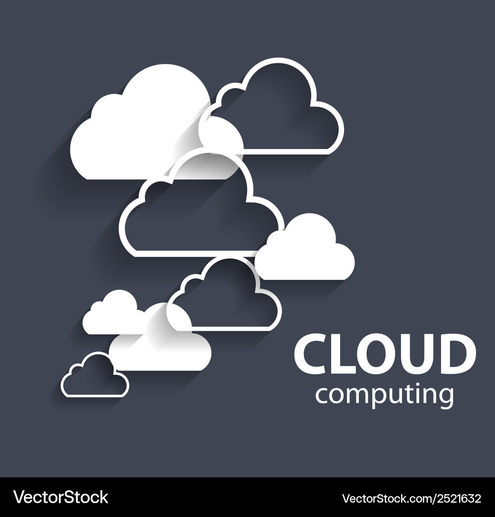 Cloud computing concept on different electronic Vector Image