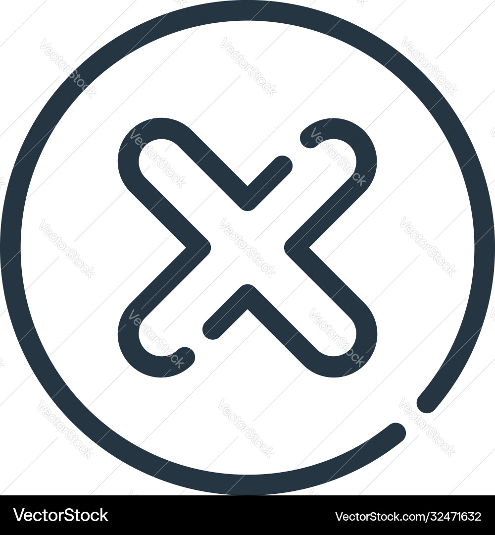 Cross icon editable stroke linear Cross icon editable stroke linear vector image
