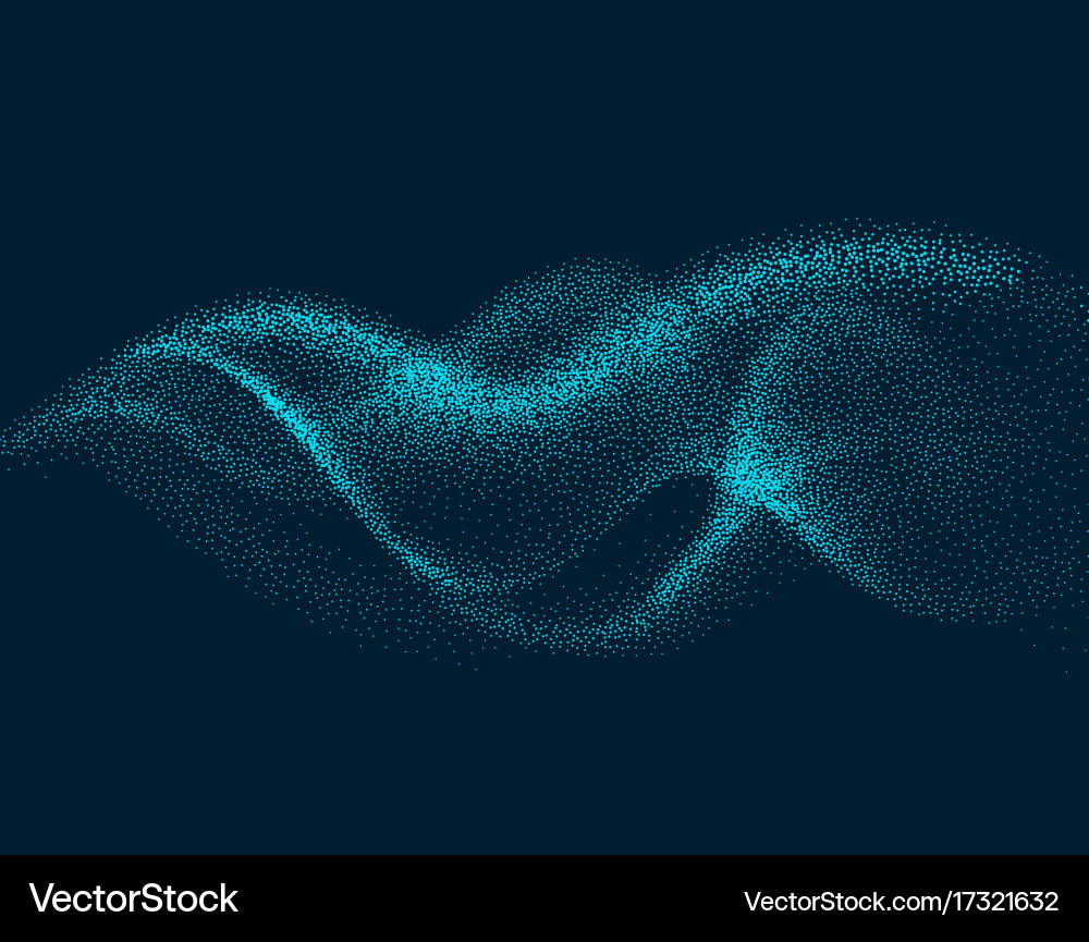 Digital Flow Wave with Particles vector image