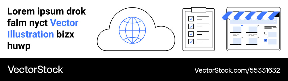 Digital integration concept with cloud networking Digital integration concept with cloud networking vector image