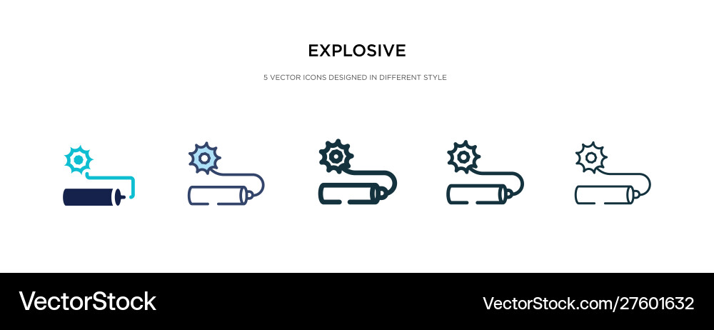 Explosive icon in different style two colored Explosive icon in different style two colored vector image