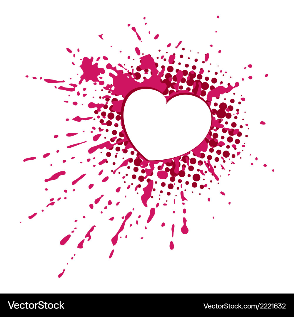 Heart on blob vector image