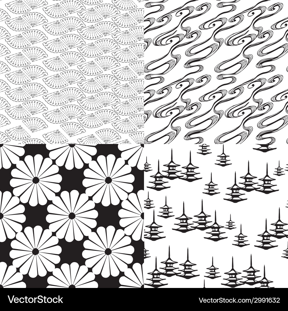 Japanese Fan Pattern vector image