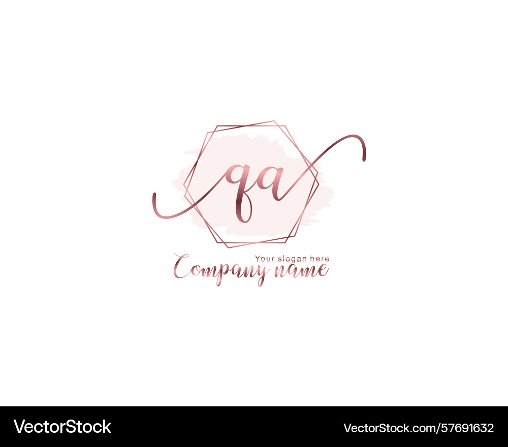 Modern floral monogram qa logo design template Vector Image