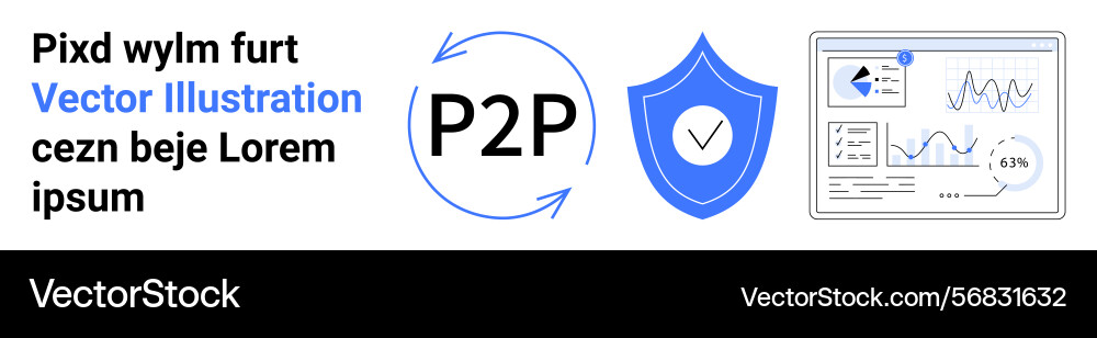 Peer-to-peer system with shield security Peer-to-peer system with shield security vector image