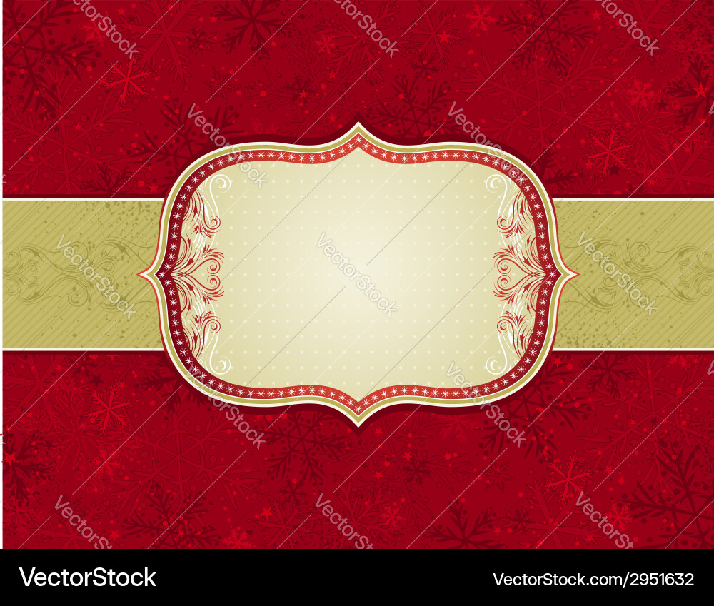 Red background with christmas elements Vector Image