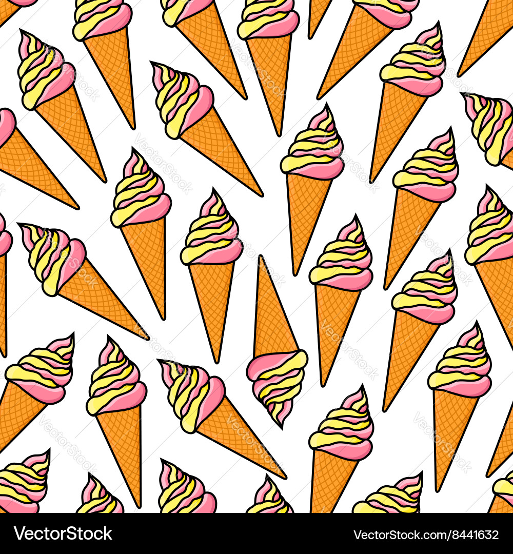 Retro Ice Cream Cones Pattern vector image