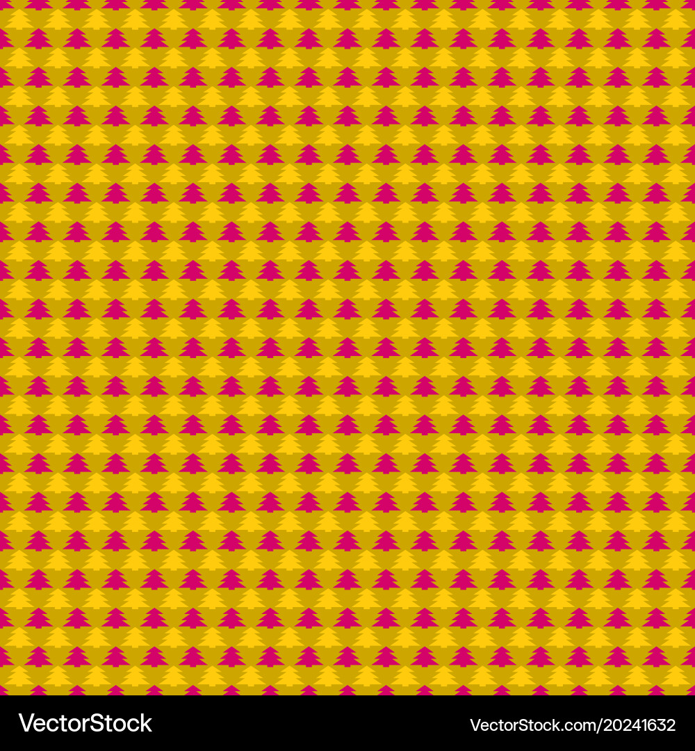 Retro stylized pine tree pattern background Vector Image