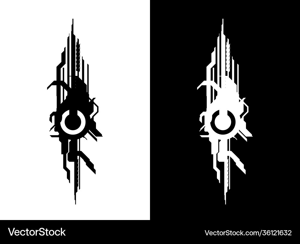 Sci-Fi Tech Vertical Fragment vector image