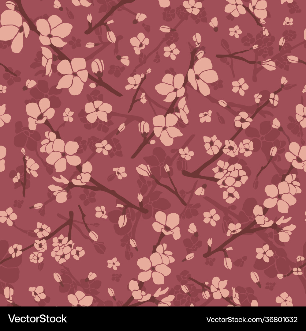 Seamless repeating pattern sakura Vector Image