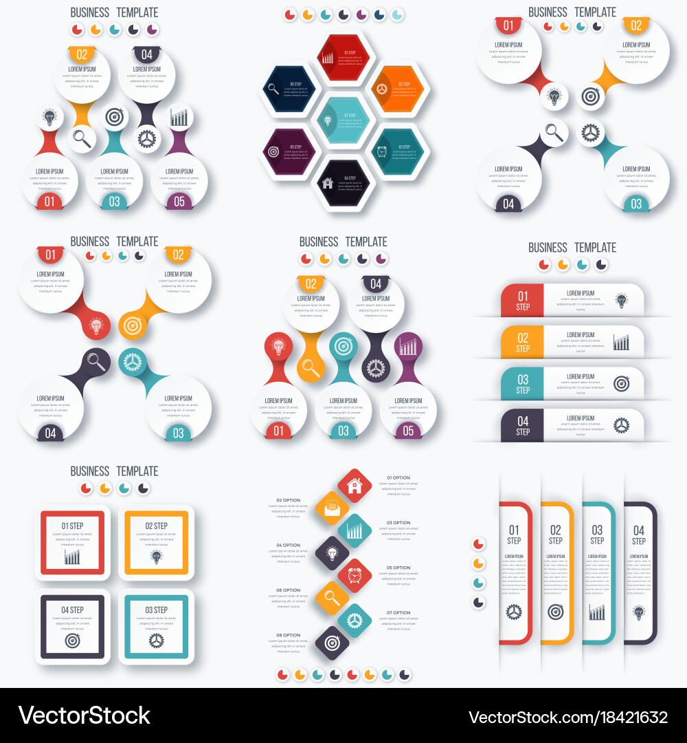 Set with infographics Royalty Free Vector Image
