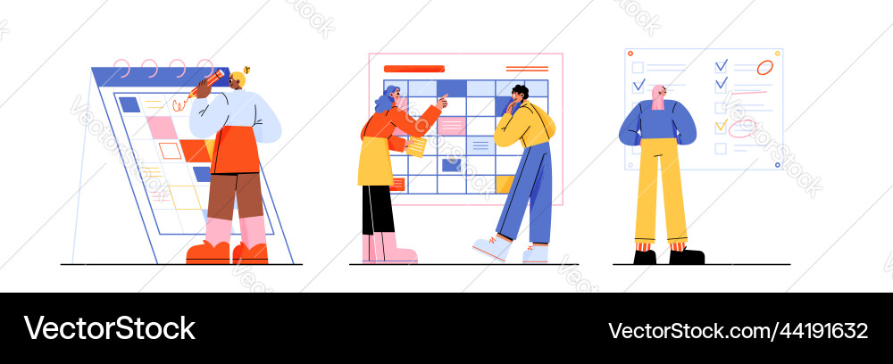 Task Planning & Scheduling Concept Vector Image