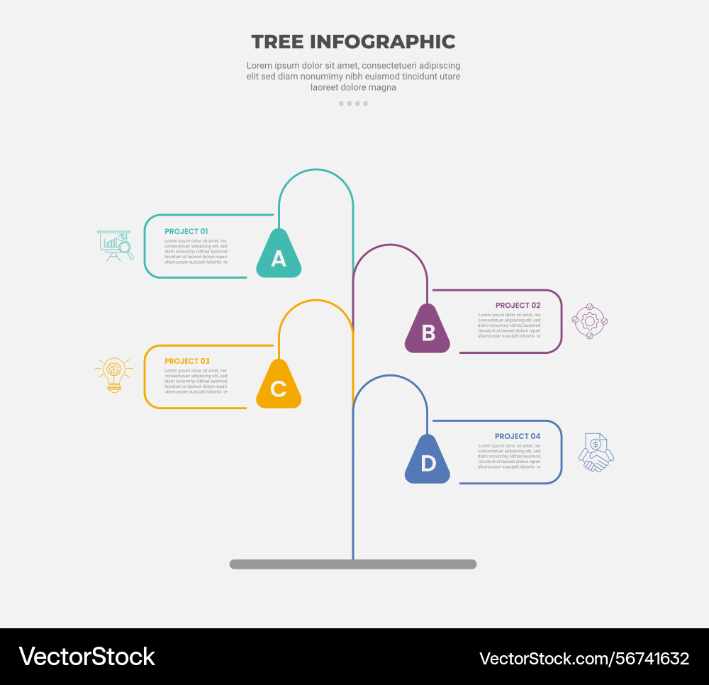 Tree shape visualization infographic outline Tree shape visualization infographic outline vector image
