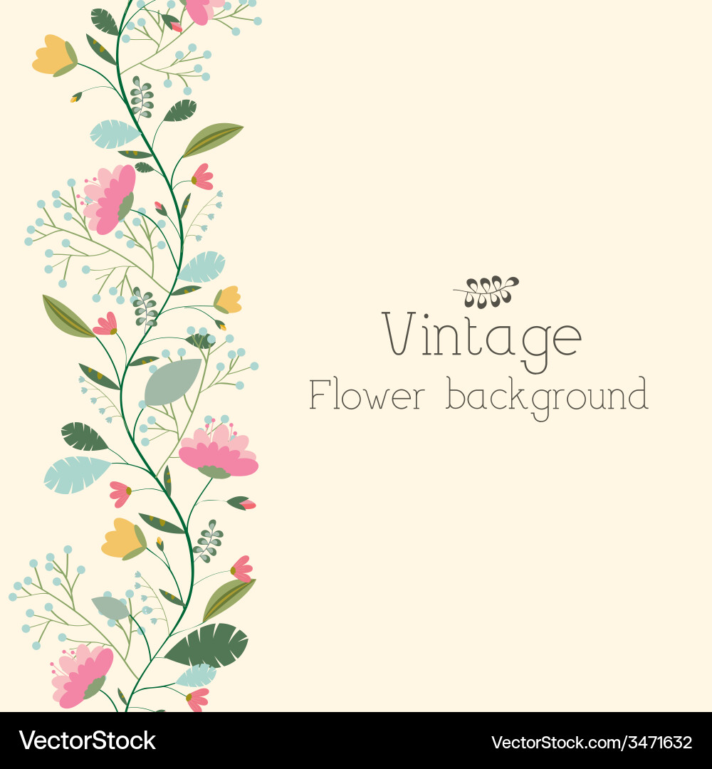 Vintage Floral Background Vector Image