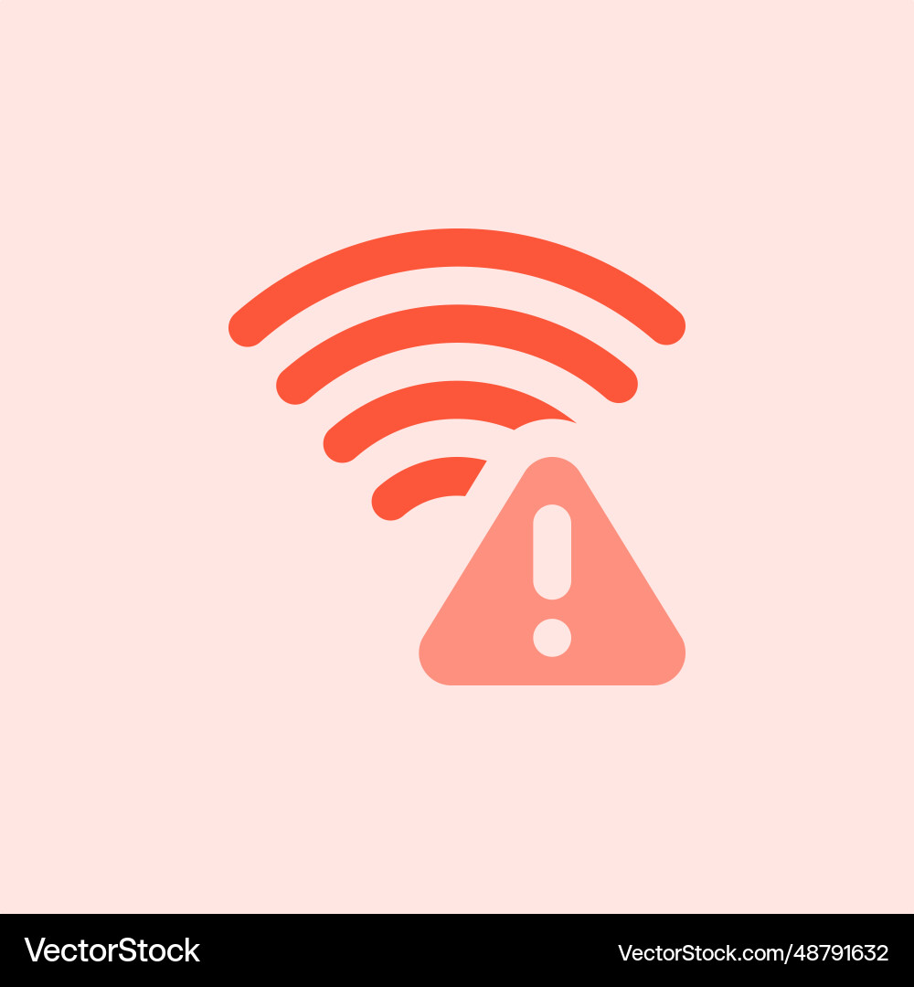 Warning feature enabled in wireless internet vector image