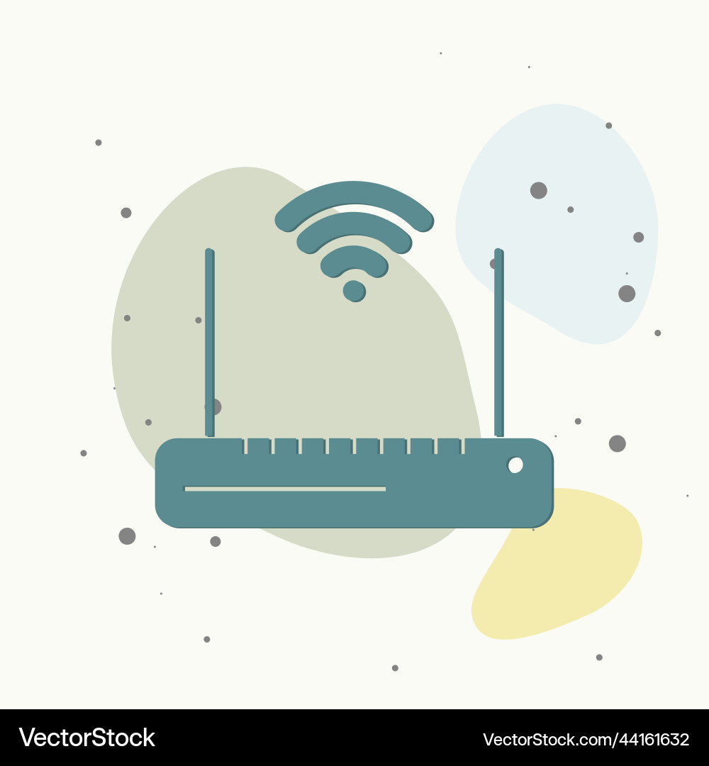Wifi router icon on multicolored background Vector Image