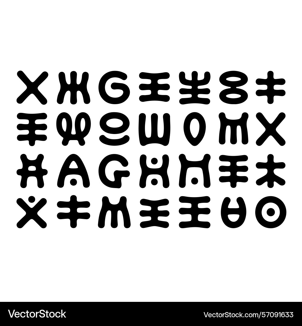 Alphabet font text design with a collection of vec vector image
