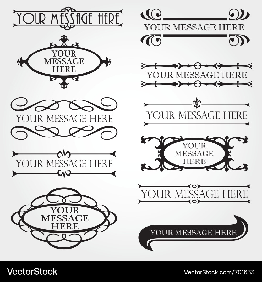 Antique Scroll Frame Set vector image