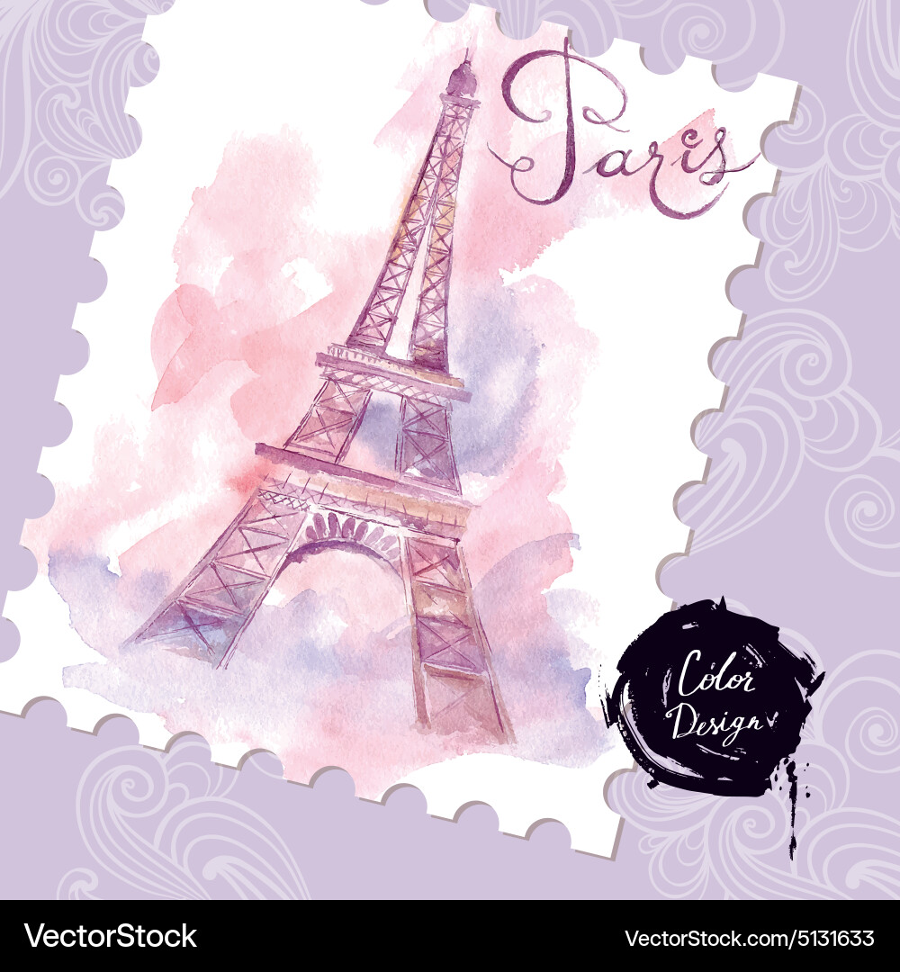 Artistic eiffel tower design vector image