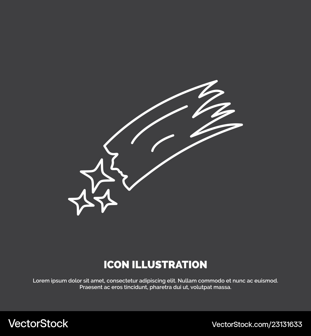Asteroid astronomy meteor space comet icon line Vector Image