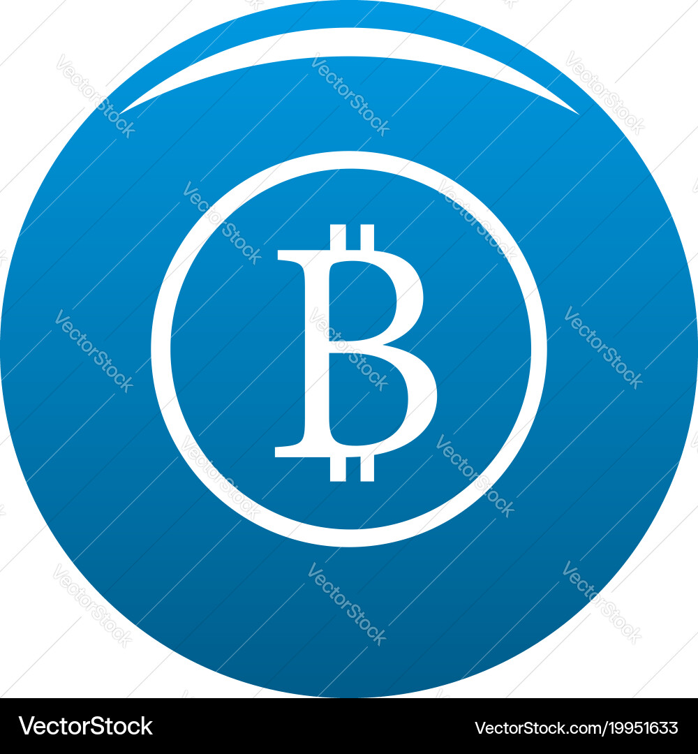 Bitcoin sign icon blue – Royalty-Free Vector | VectorStock