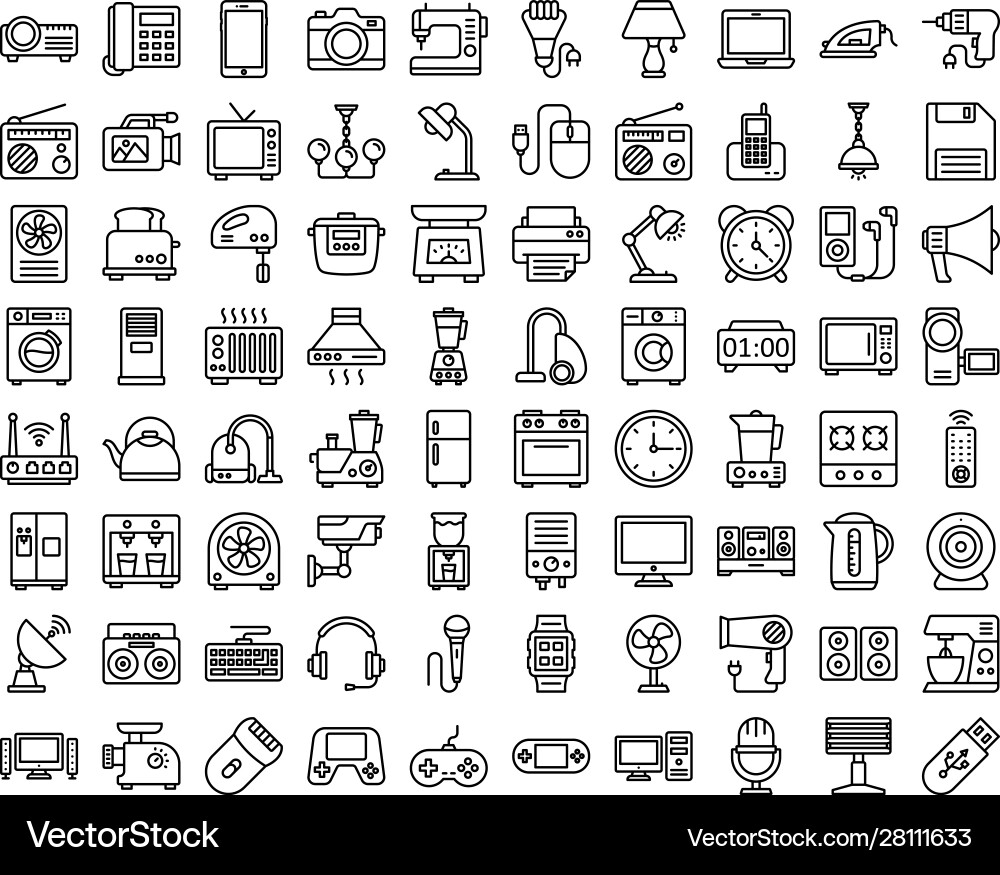 Electronics isolated icons set every singl vector image