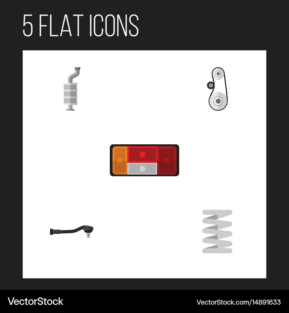 Flat auto set of cambelt input technology vector image