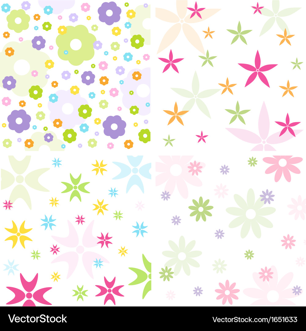 Floral pattern set Vector Image