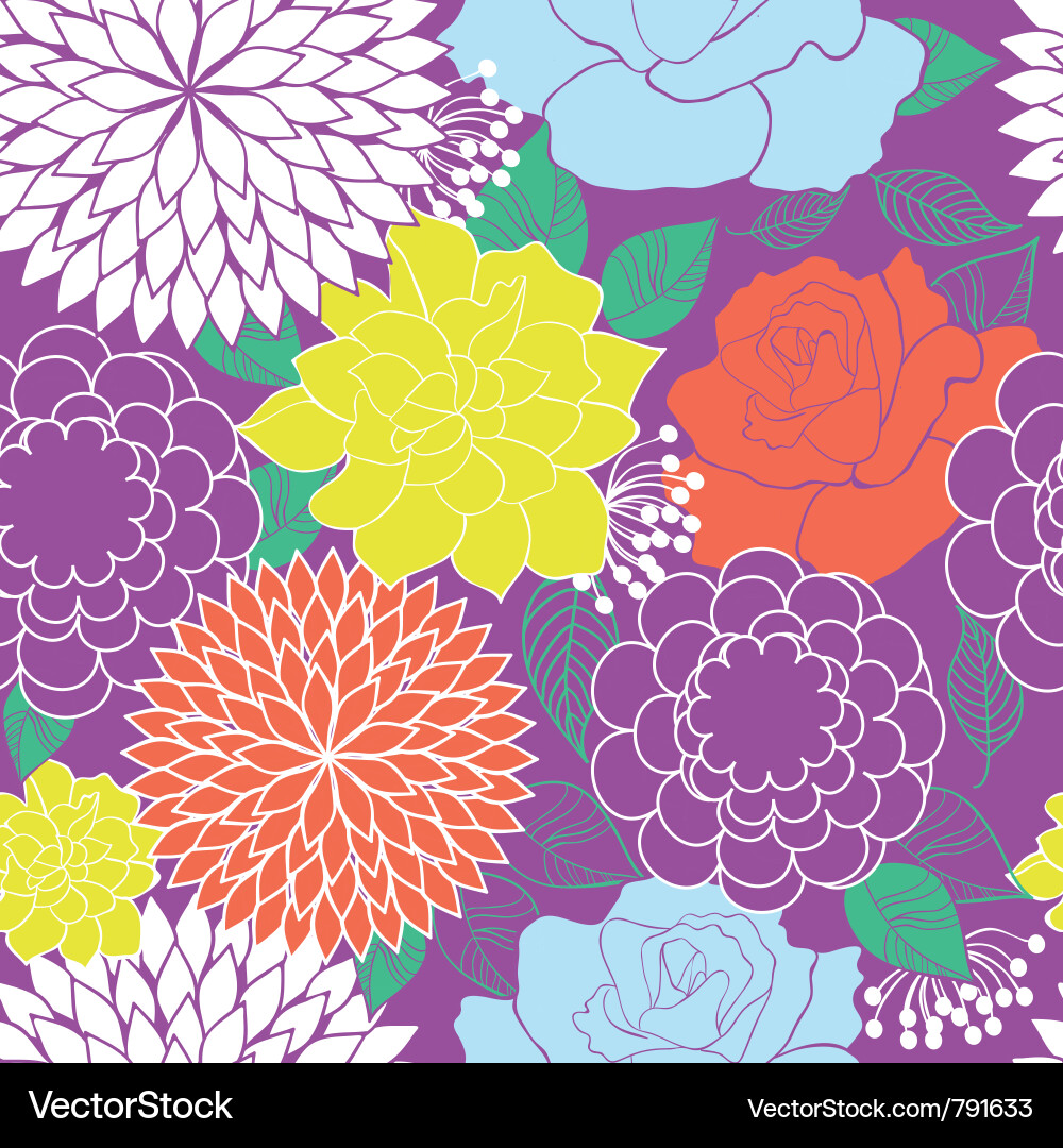 Floral Rose Seamless Pattern vector image