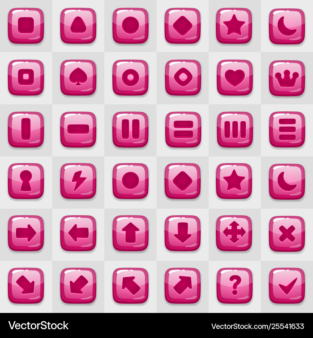 Game match icon square shape set in different Game match icon square shape set in different vector image