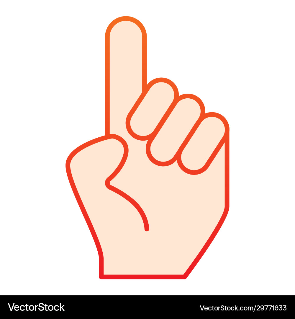 Hand mit einem Finger nach oben flache Ikone Hand mit einem Finger nach oben flache Ikone vektorbild
