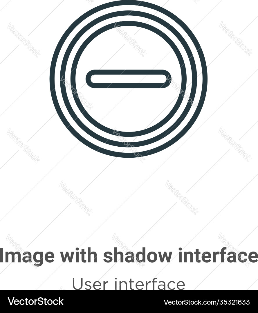 Image with shadow interface outline icon thin vector image