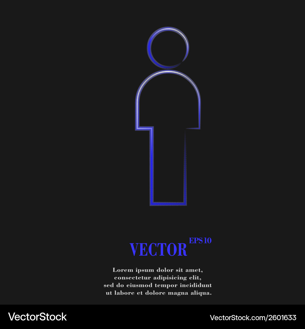Man restroom flat modern web button and space Vector Image
