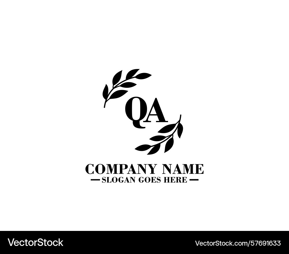 Modern floral monogram qa logo design template Modern floral monogram qa logo design template Vector Image