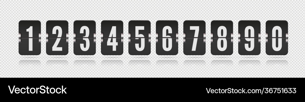 One line scoreboard numbers with floating One line scoreboard numbers with floating vector image