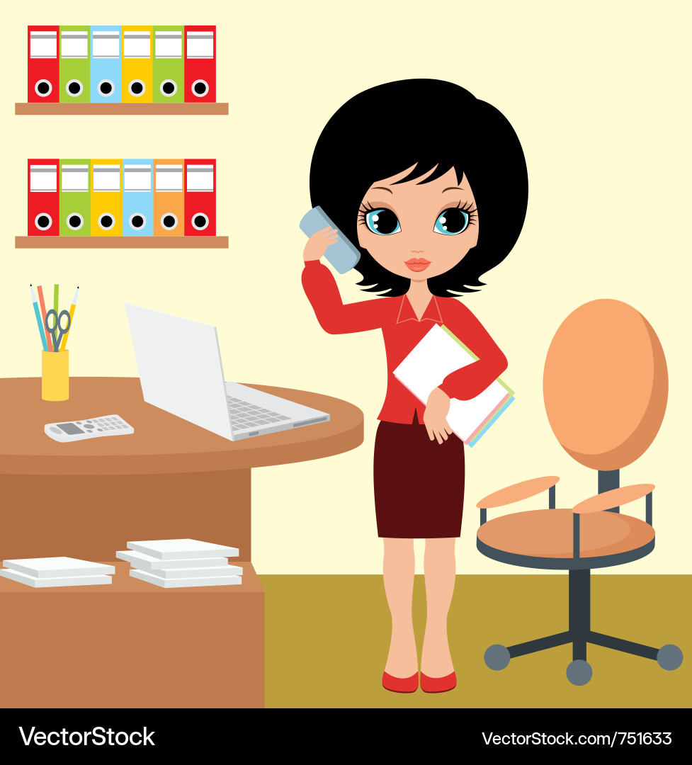 Pretty girl - business woman vector image