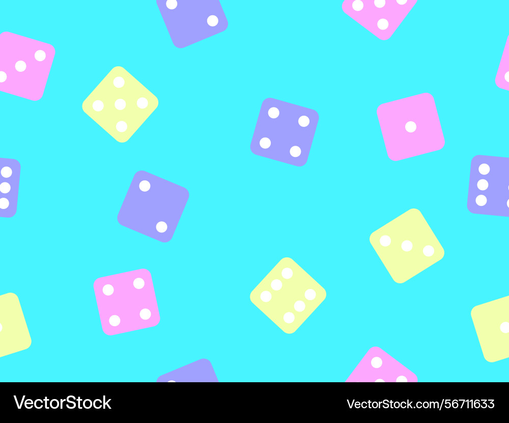Seamless pattern of dice multicolored top Seamless pattern of dice multicolored top vector image