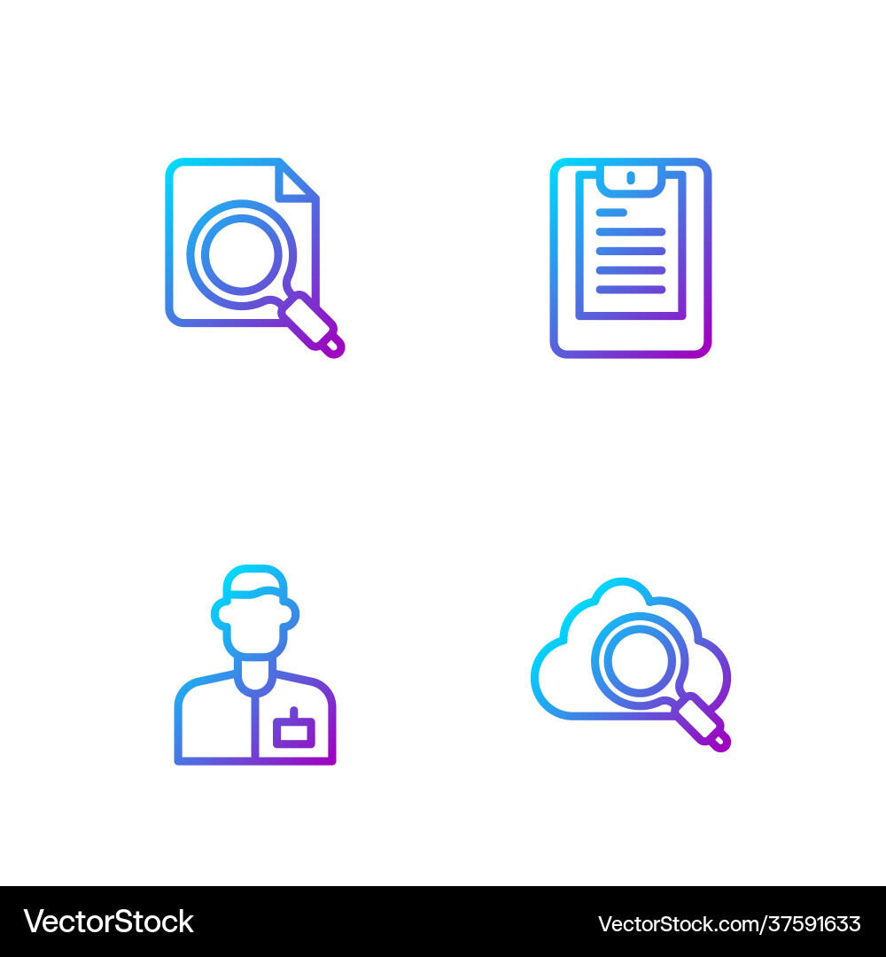 Set line search cloud computing analyst engineer Set line search cloud computing analyst engineer vector image