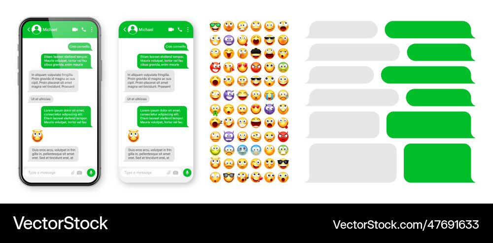 Smartphone Messaging App Benutzeroberfläche Design Smartphone Messaging App Benutzeroberfläche Design vektorbild