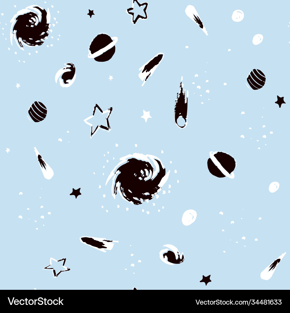 Space seamless pattern print design Space seamless pattern print design vector image