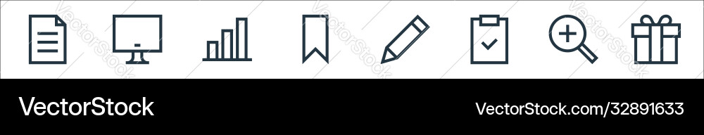 Web essentials line icons linear set quality Web essentials line icons linear set quality vector image
