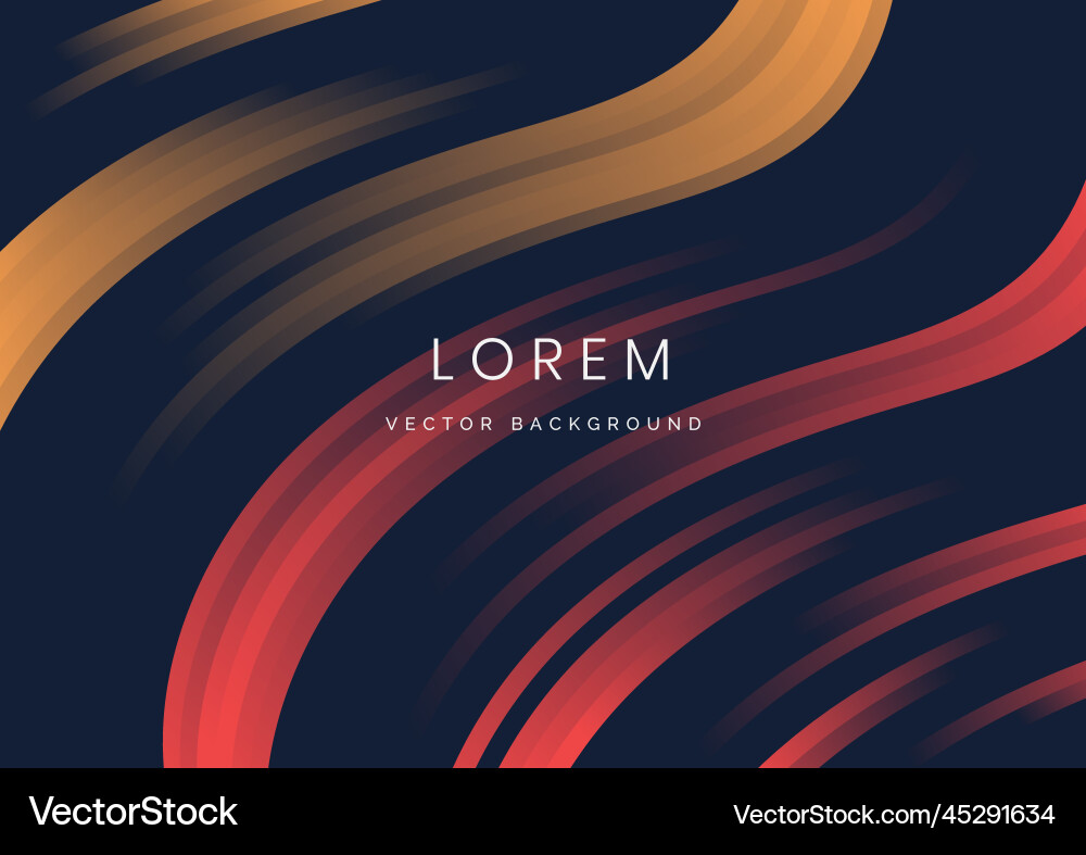 Abstract orange gradient stripe curved lines Vector Image